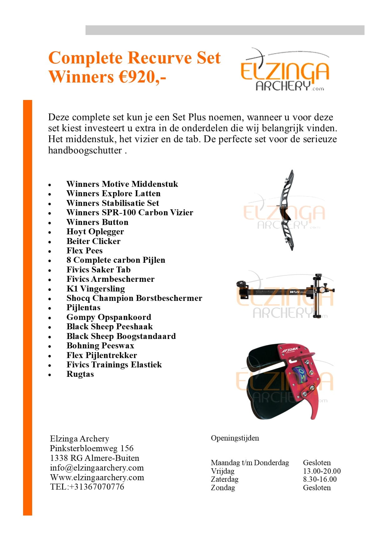 Elzinga Archery Recurve Set Winners - Afbeelding 1