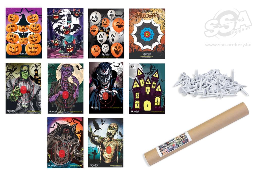 COMPLETE SET OF 10 FACES with 50 TARGET PINS